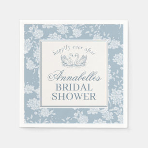 Serviette En Papier Lavage de dentelle bleue Vintage Floral Bridal Sho
