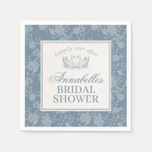 Serviette En Papier Lavage de dentelle bleue Vintage Floral Mariage