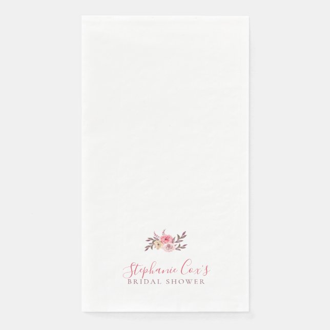 Serviette En Papier Lavage de mariage floral moderne (Devant)