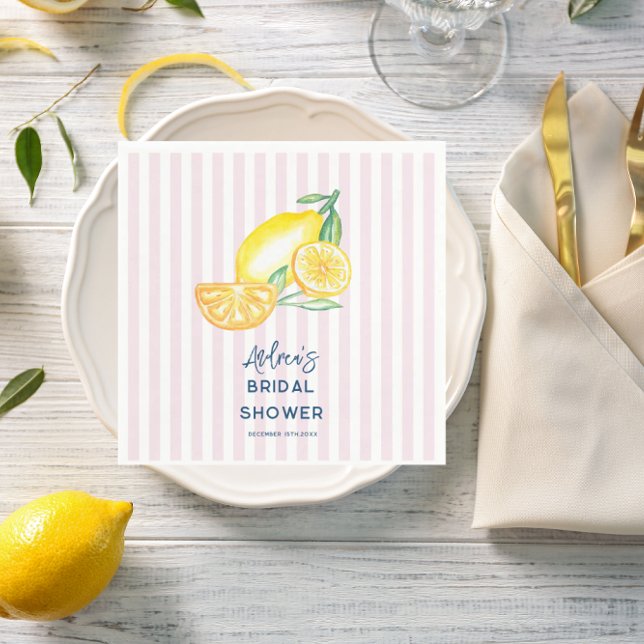 Serviette En Papier Lavage de mariée Citron Jaune Citrus (Créateur téléchargé)