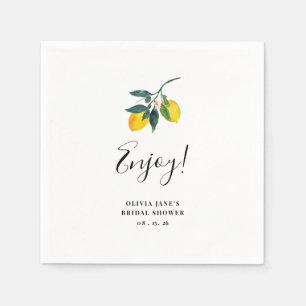 Serviette En Papier Lavage de mariée tropical au citron