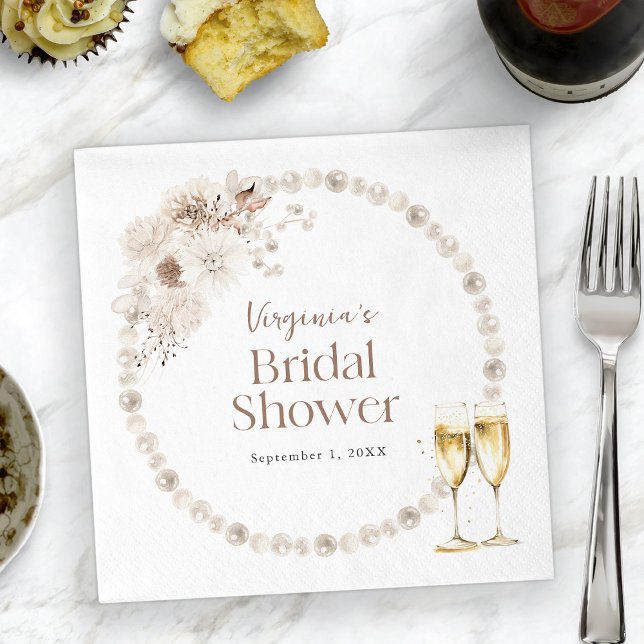 Serviette En Papier Lavage de Noces de Perles (Pearls Bridal Shower Napkins
)