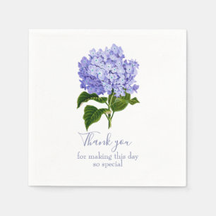 Serviette En Papier Lavande botanique Hydrangea Merci de script