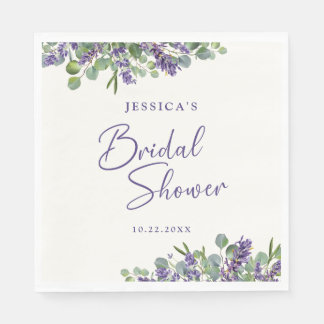 Serviette En Papier Lavande d'aquarelle florale et Eucalyptus