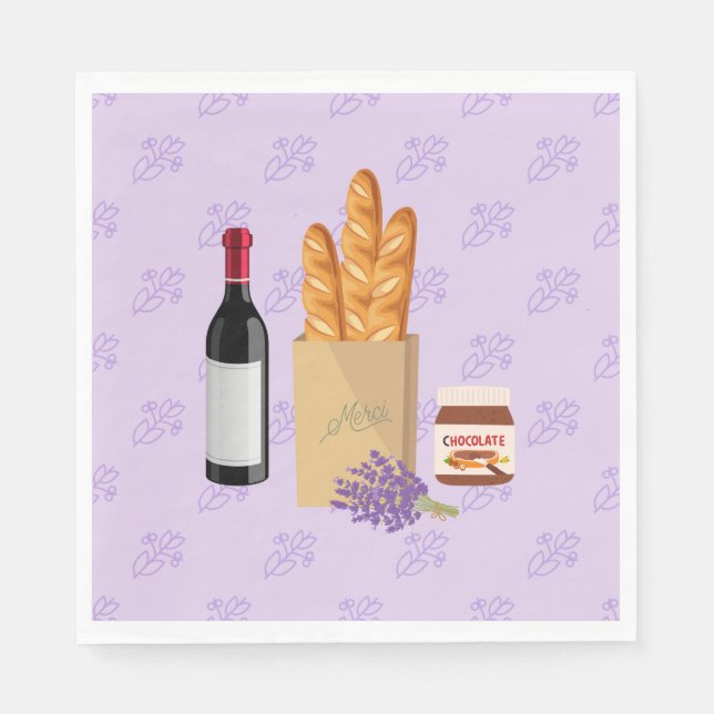 Serviette En Papier Lavande du marché français (Devant)