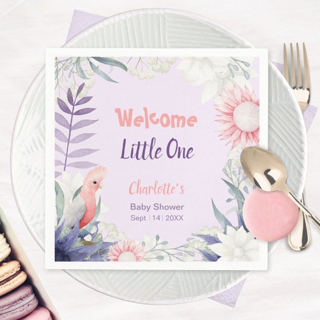 Serviette En Papier Lavande Enchantée Baby shower non sexiste (Enchanted Lavender Gender-Neutral Baby Shower Napkins ©Susanne Sachers - Sunny Mind 🌞)
