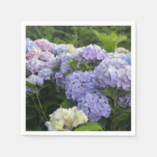 Serviette En Papier Lavande et rose Hortensia Hydrangea Fleurs (Devant)
