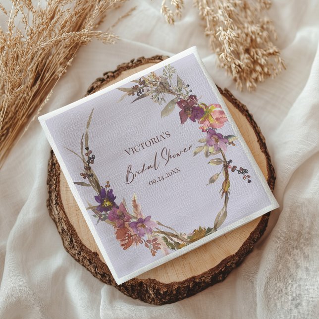 Serviette En Papier Lavande Fleurs de Printemps Mariage (Créateur téléchargé)