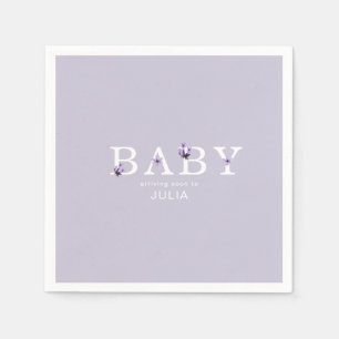 Serviette En Papier Lavande Floral Baby shower personnalisé Cocktail