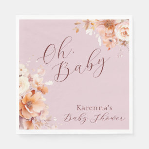 Serviette En Papier Lavande Floral Vintage Automne Oh Baby Shower