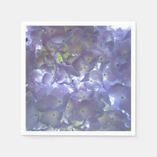 Serviette En Papier Lavande florale violette claire Hydrangeas (Devant)