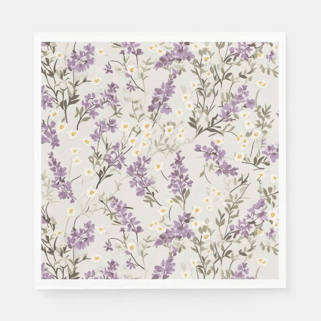 Serviette En Papier Lavande Lilac Design (Devant)