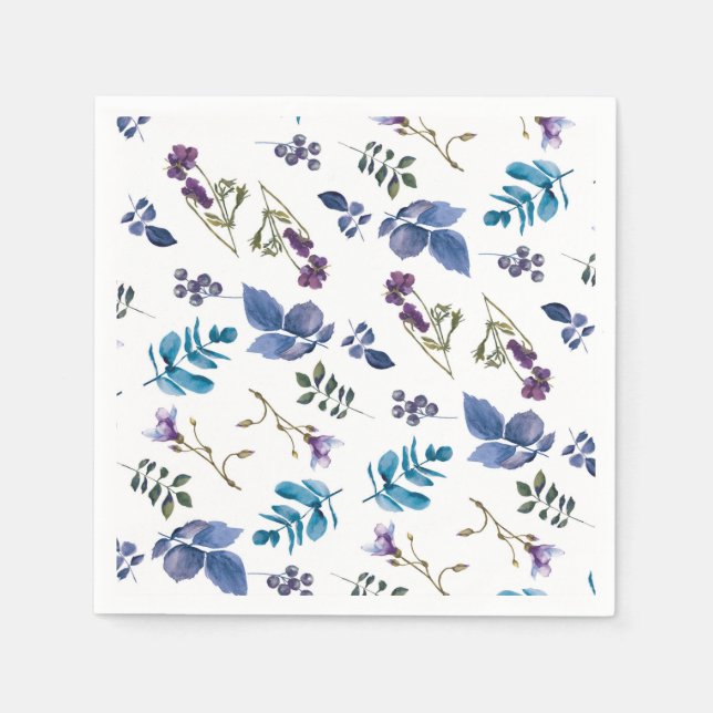 Serviette En Papier Lavande Lilac pourpre Iris printemps floral chic (Devant)