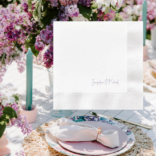 Serviette En Papier Lavande Mariage personnalisé en pièce jointe