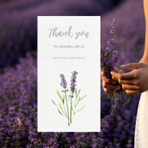 Serviette En Papier Lavande vintage - Merci pour les mariages