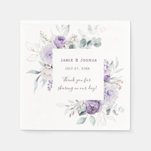 Serviette En Papier Lavande violet Peony blanc Rose Mariage Napkin