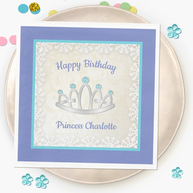 Serviette En Papier Lavender Blue Princess Tiara Anniversaire Papier N (Créateur téléchargé)