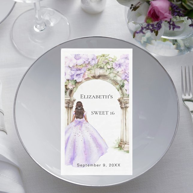 Serviette En Papier Lavender florals arch dress Sweet 16 (Créateur téléchargé)