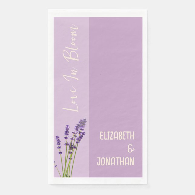 Serviette En Papier Lavender Love Mariage (Devant)