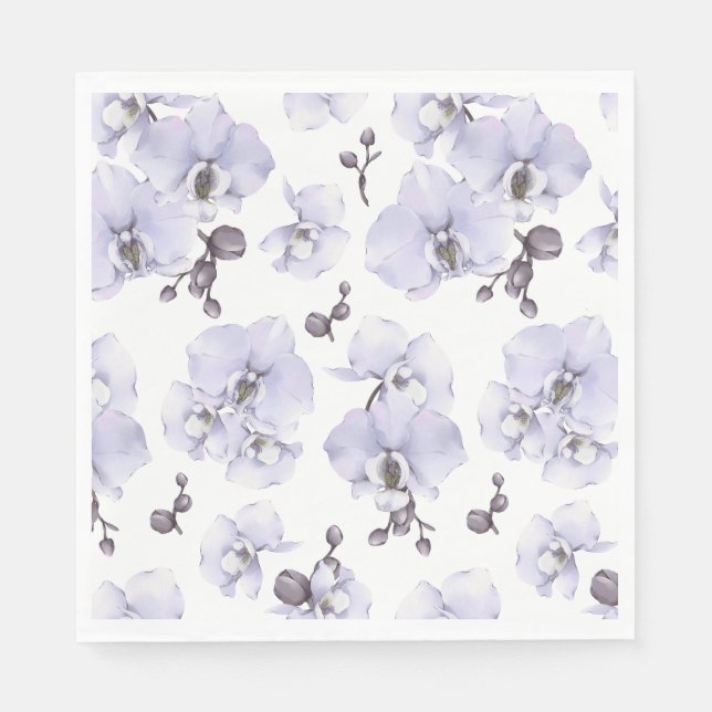 Serviette En Papier Lavender Orchid Baby Shower Napkins  (Devant)