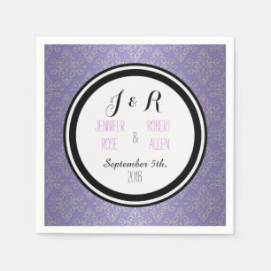 Serviette En Papier Lavender Purple Mariage damassé Napkins