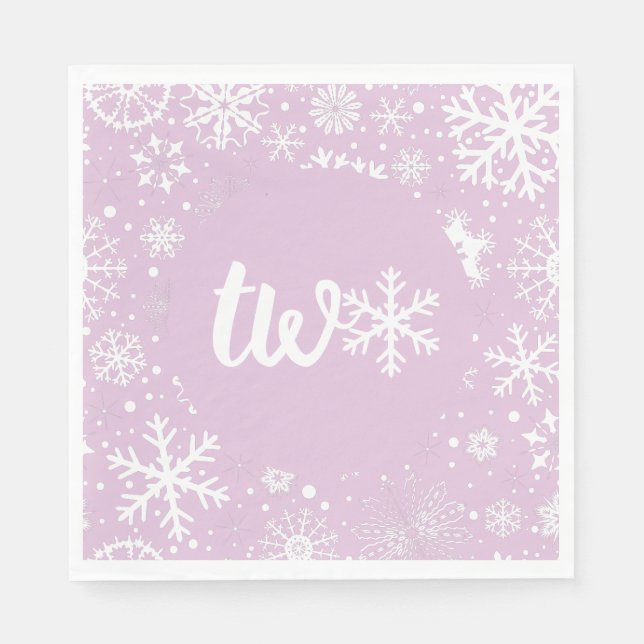 Serviette En Papier Lavender Winter Deuxième Flocon de neige (Devant)