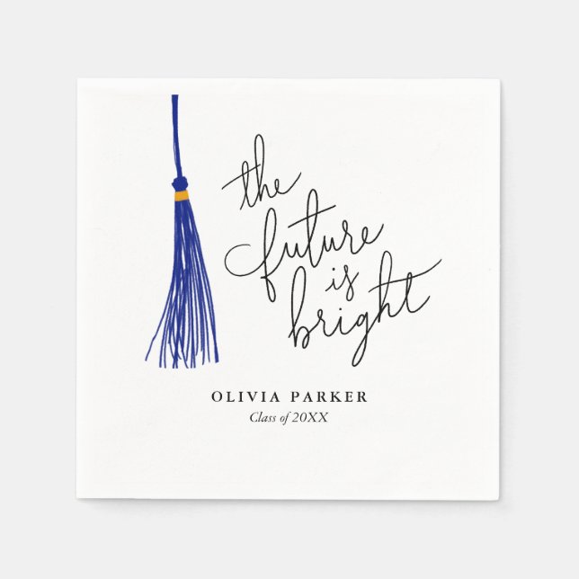 Serviette En Papier L'avenir est brillant Graduation Blue Tassel (Devant)