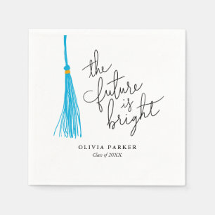 Serviette En Papier L'avenir est brillant Graduation Sky Blue Tassel