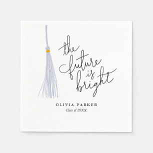 Serviette En Papier L'avenir est brillant Graduation White Tassel