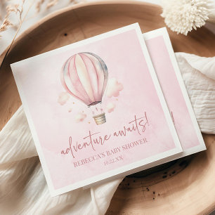 Serviette En Papier L'aventure attend ! Fête prénatale Montgolfière ro