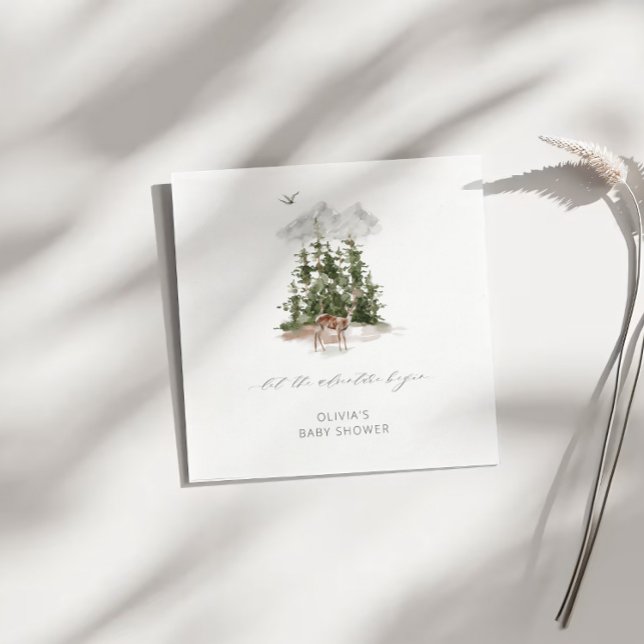 Serviette En Papier L'aventure Attend Forêt Sauvage Cher Baby Shower (Créateur téléchargé)