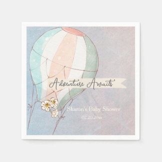Serviette En Papier L'aventure Attend Montgolfière