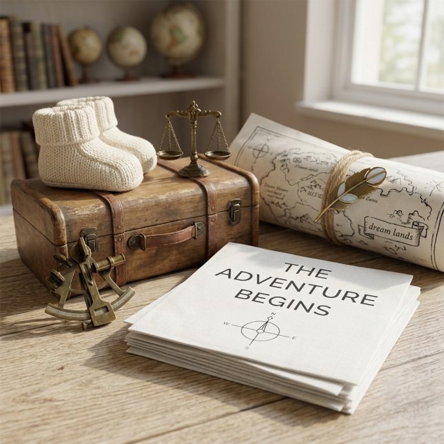 Serviette En Papier L'aventure commence Annonce de nouveau bébé mignon (Créateur téléchargé)