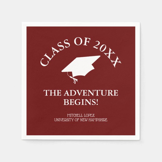 Serviette En Papier L'aventure commence la graduation (Devant)