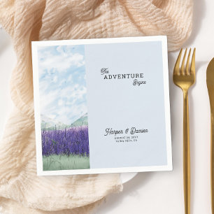 Serviette En Papier L'aventure commence Mountain Lavender Mariage
