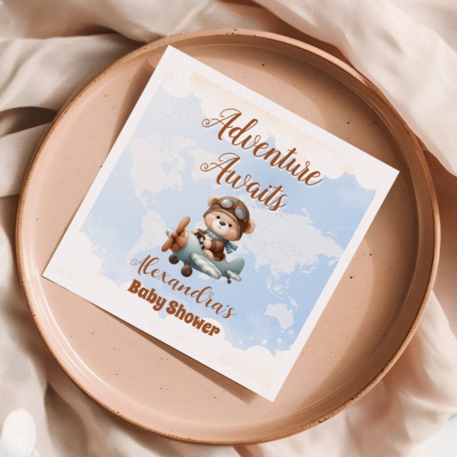 Serviette En Papier L'aventure de l'ours mignon commence (Créateur téléchargé)