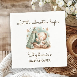 Serviette En Papier L'aventure est l'appel Baby shower de l'ours en pe