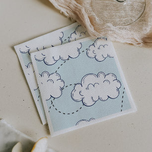 Serviette En Papier L'avion des nuages d'anniversaire le temps passe v