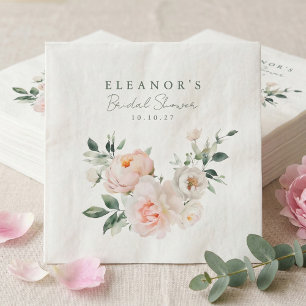 Serviette En Papier Lavis floral de pivoine rose aquarelle pour douche