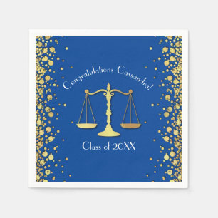 Serviette En Papier Lawyer Law School Blue Graduation Party