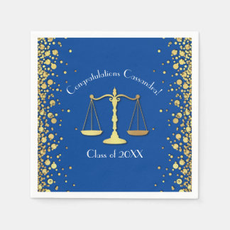 Serviette En Papier Lawyer Law School Blue Graduation Party