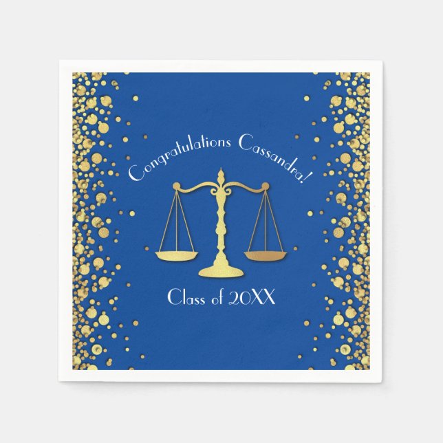 Serviette En Papier Lawyer Law School Blue Graduation Party (Devant)