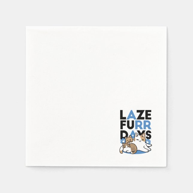 Serviette En Papier Laze Furr Days - Cute Lazy Cats Design (Devant)