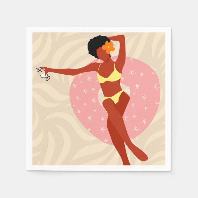 Serviette En Papier Lazy Pool Day (Devant)