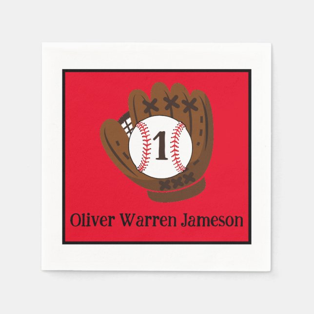 Serviette En Papier Le 1er Baby shower d'anniversaire du bébé All-Star (Devant)