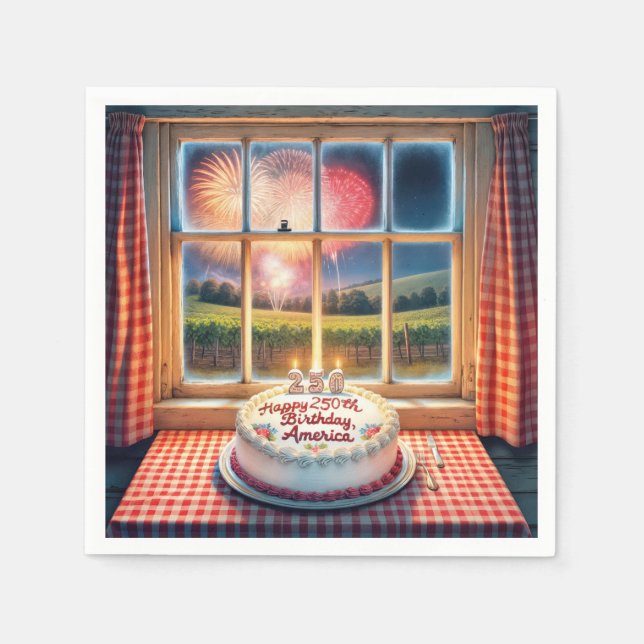 Serviette En Papier Le 250e anniversaire de l'Amérique (Devant)