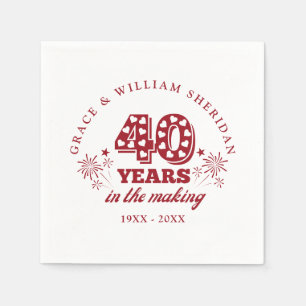 Serviette En Papier Le 40e anniversaire du Mariage en devenir