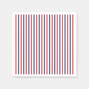 Serviette En Papier Le 4 juillet, les rayures bleues rouges patriotiqu