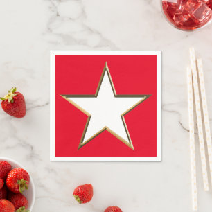Serviette En Papier Le 4 juillet, or rouge blanc livre d'étoiles patri