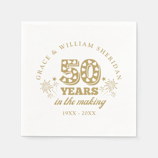 Serviette En Papier Le 50e anniversaire du Mariage (Devant)